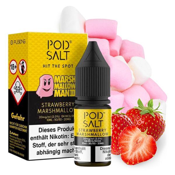 PodSalt - Fusion Strawberry Marshmallow - 10ml Nikotinsalz-Liquid