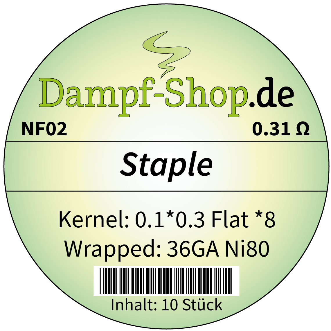 NF02 - 10x Ni80 Staple - 0.1*0.3mm Flat *8 + 0.12 - 0.31 Ohm