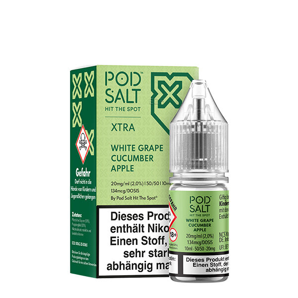 PodSalt - Xtra White Grape Cucumber Apple - 10ml Nikotinsalz-Liquid