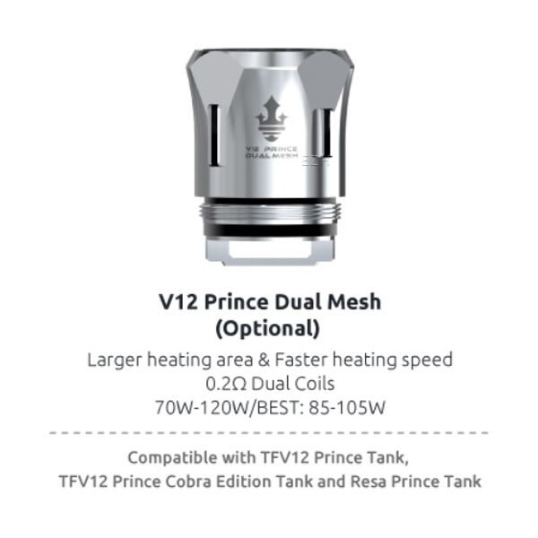 3x SMOK V12 Prince Dual Mesh Coil Verdampferkopf