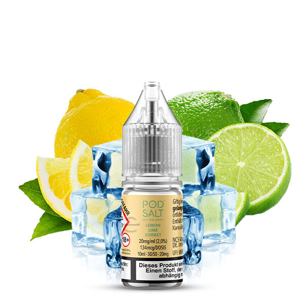 PodSalt - Xtra Lemon Lime Sorbet - 10ml Nikotinsalz-Liquid