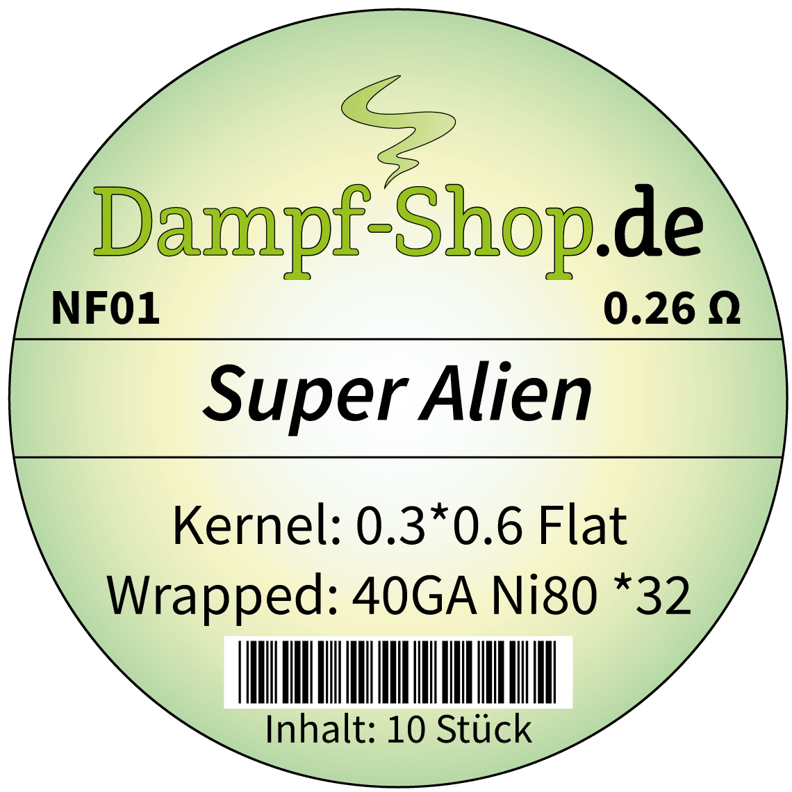 NF01 - 10x Ni80 Super Alien - 0.3*0.6mm Flat + 0.08 *32 - 0.26 Ohm