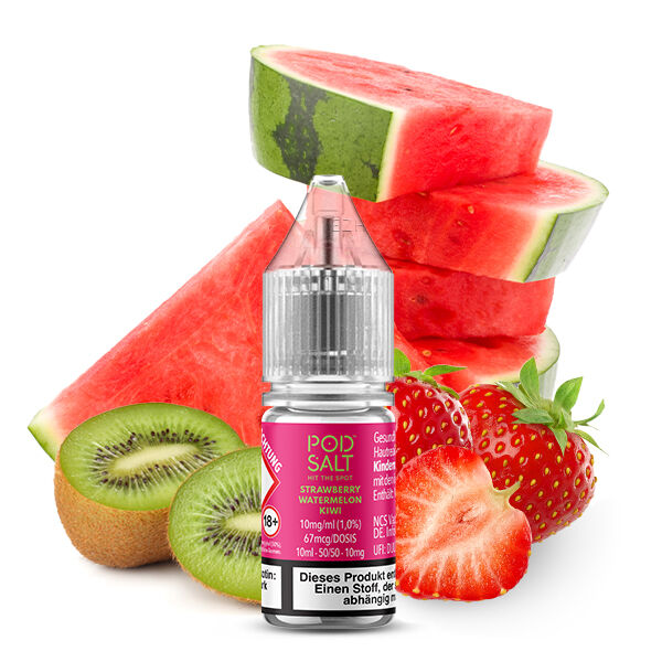 PodSalt - Xtra Strawberry Watermelon Kiwi - 10ml Nikotinsalz-Liquid