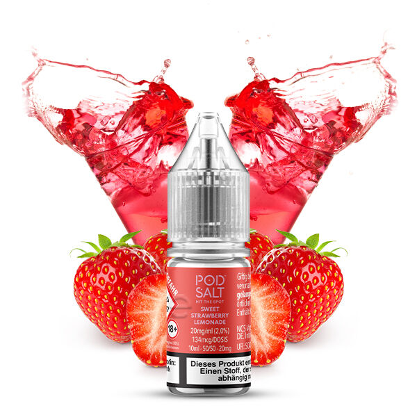 PodSalt - Xtra Sweet Strawberry Lemonade - 10ml Nikotinsalz-Liquid