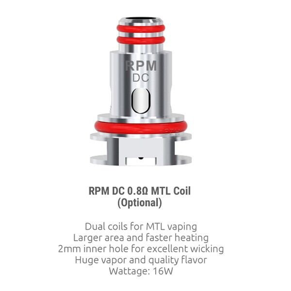 5x SMOK RPM DC MTL Coil Verdampferkopf 0.8 Ohm