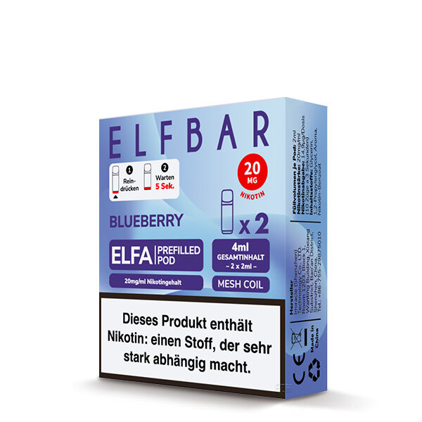 2x Elfbar Elfa CP Prefilled Pod - Blueberry 20mg/ml