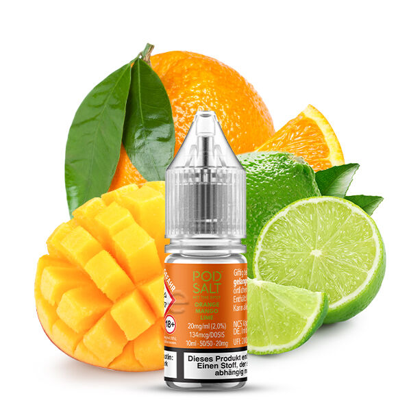 PodSalt - Xtra Orange Mango Lime - 10ml Nikotinsalz-Liquid