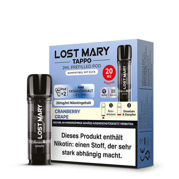 2x Lost Mary TAPPO Prefilled Pod - Cranberry Grape 20mg/ml